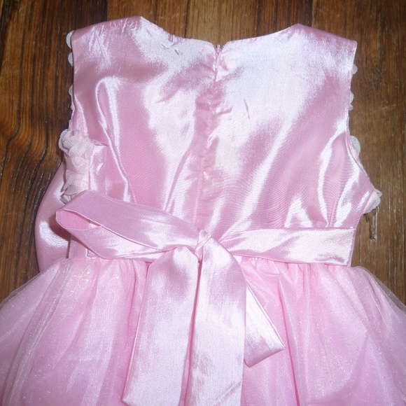 Little Girls Princess Dress Tulle Skirt & Sash Pink Toddler Formal 3/4 - Picture 7 of 8